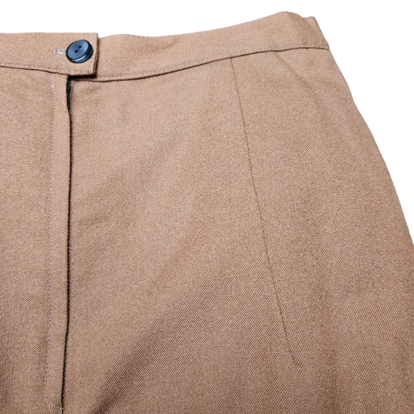 Vintage straight midi skirt hand made cinnamon brown wool blend lined size M - Picture 7 of 9